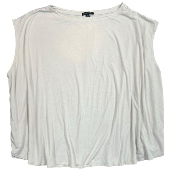 Eileen Fisher Tops - Eileen Fisher Light Gray Sleeveless Boxy Tank Top Minimalist Tencel Blend - XL